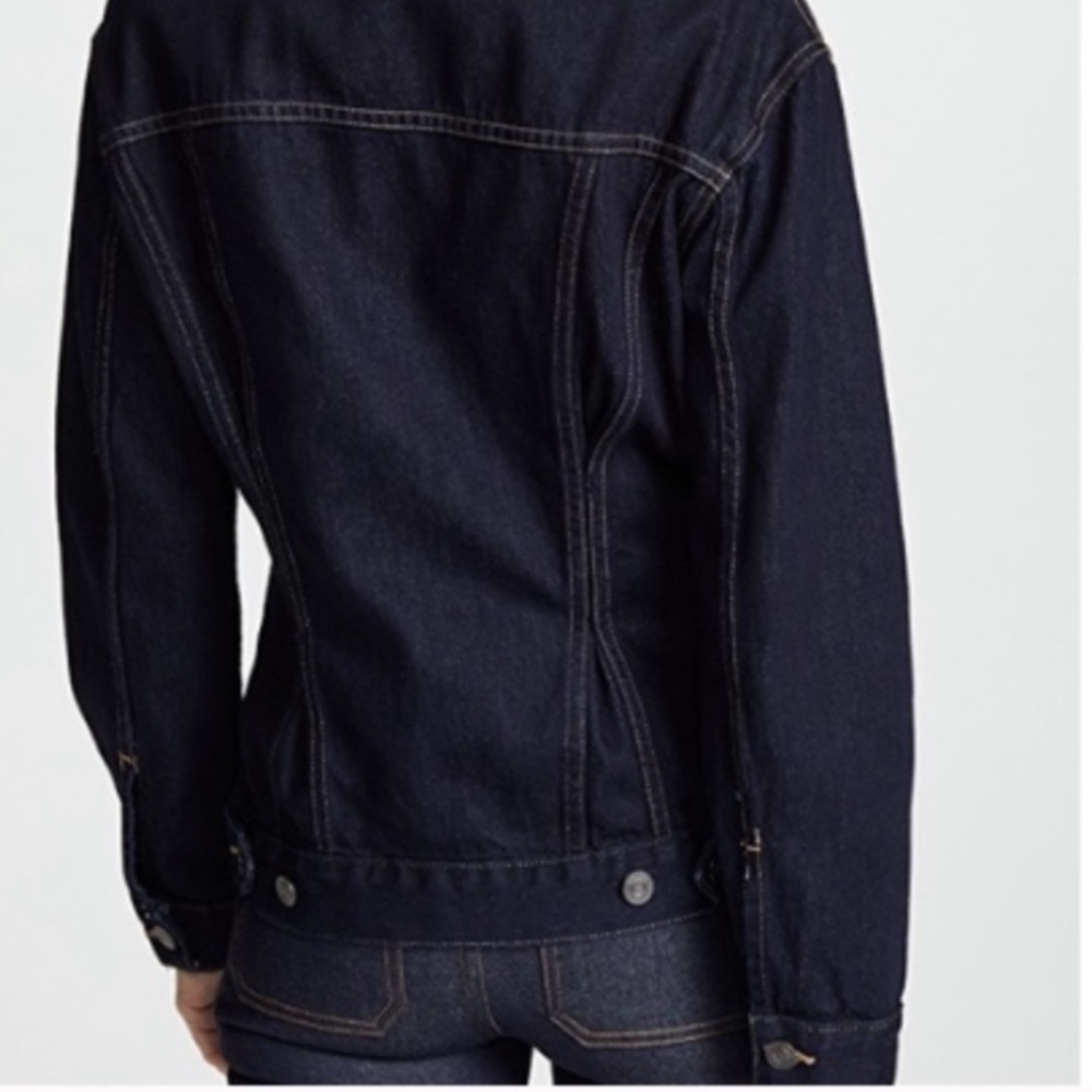 CURRENT ELLIOTT SIZE 2 ( MEDIUM)  CORSET TRUCKER JACKET IN HEARST DARK BLUE WASH - Picture 9 of 14